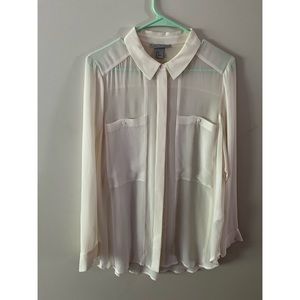H&M silk long-sleeved blouse